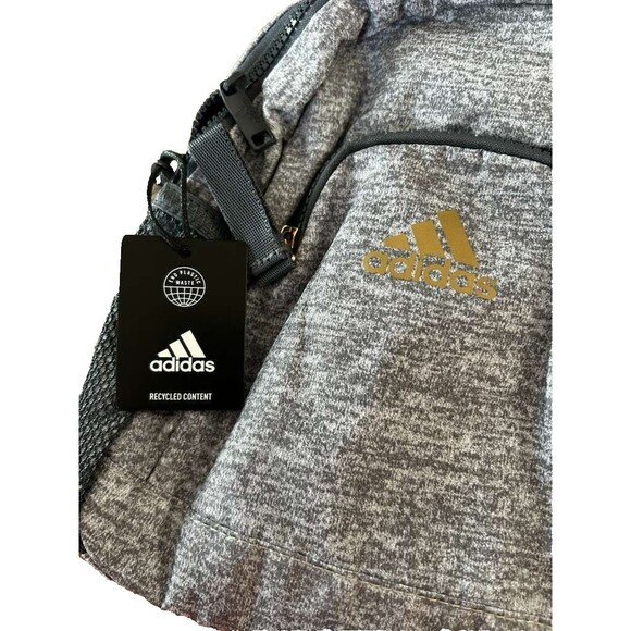 New Adidas Linear Mini Backpack Small Travel Bag Gray for School - Picture 2 of 3